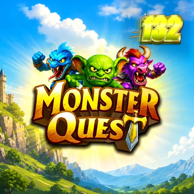 Pemandangan kastil abad pertengahan dalam slot Monster Quest